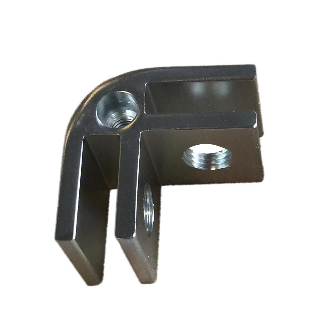 Chrome corner clip with threaded hole, replacement part for wind guard frames