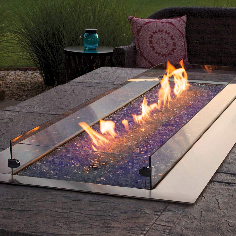 Carol Rose by Empire 60-Inch Glass Wind Guard for Linear Fire Pits