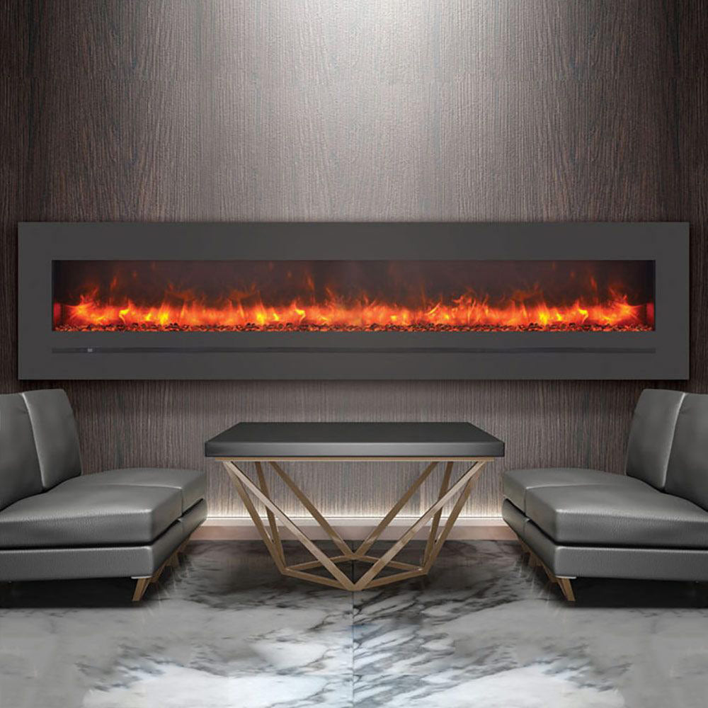 Amantii WM-FML Wall Mount/Built-In Electric Fireplace with Steel Surround