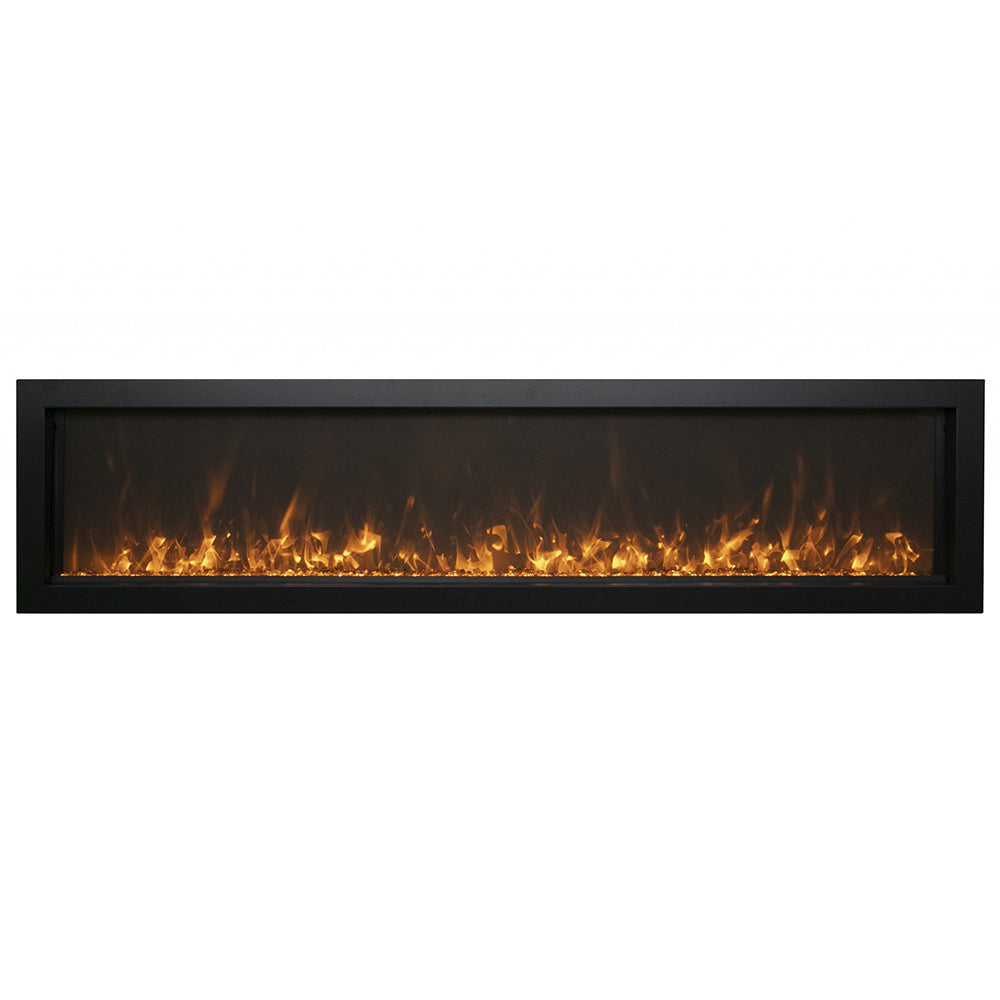 Remii Extra Slim Smart Indoor Wall Mount Electric Fireplace with Black Steel Surround, 65-Inch