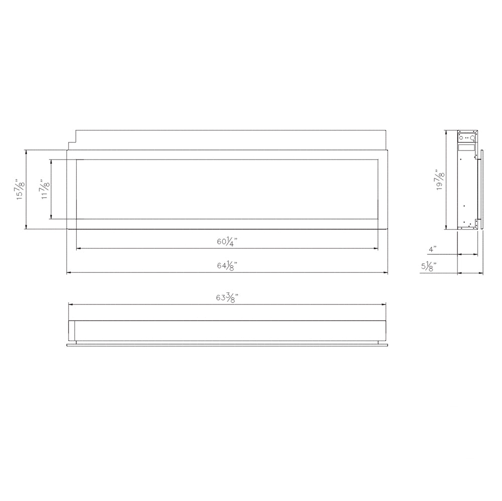 Remii Extra Slim Smart Indoor Wall Mount Electric Fireplace with Black Steel Surround, 65-Inch