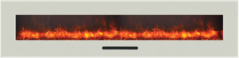 Amantii WM-FM Wall Mount/Built-In Smart Electric Fireplace with Logs and Glass Surround