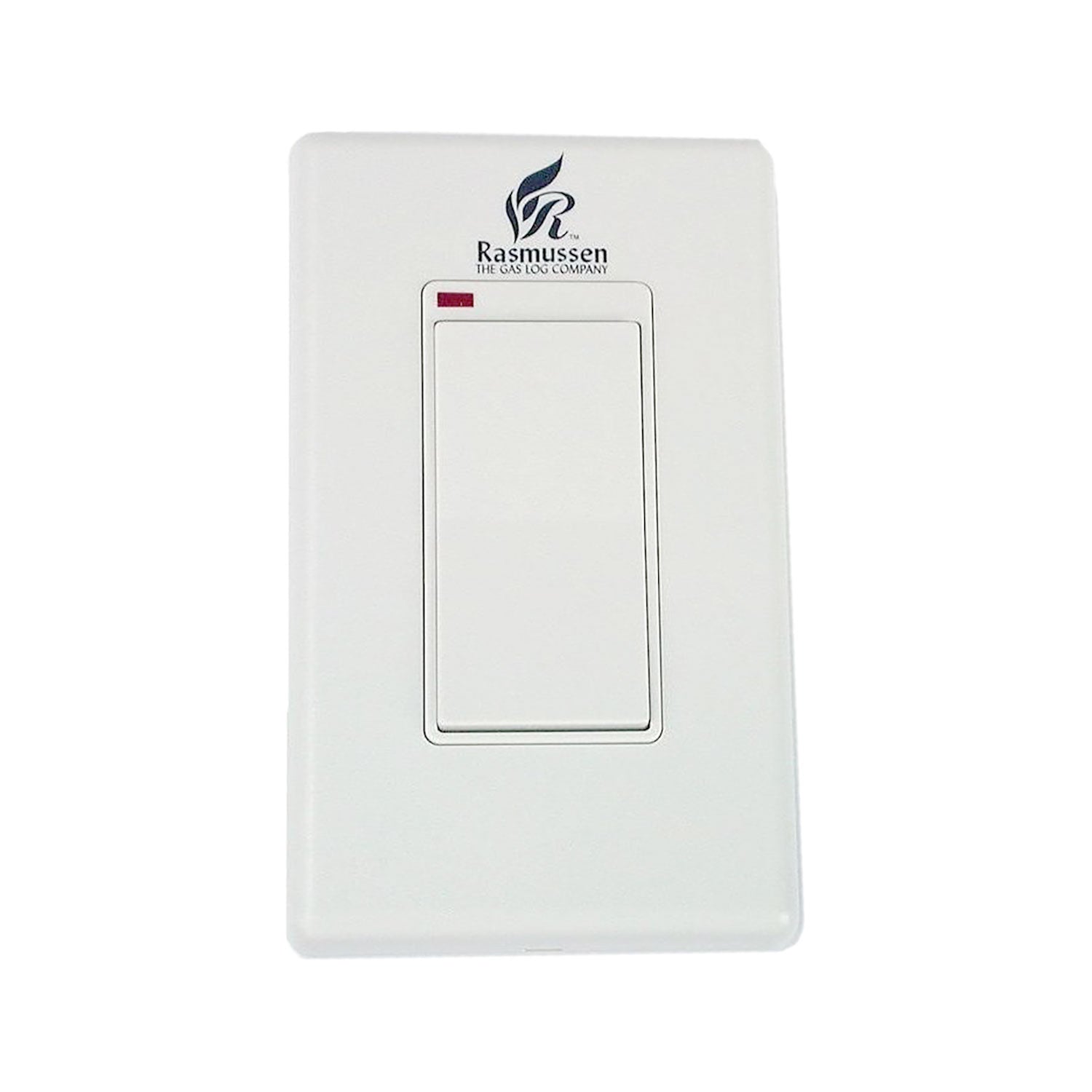 Rasmussen wireless fireplace wall on/off remote switch with white faceplate and indicator