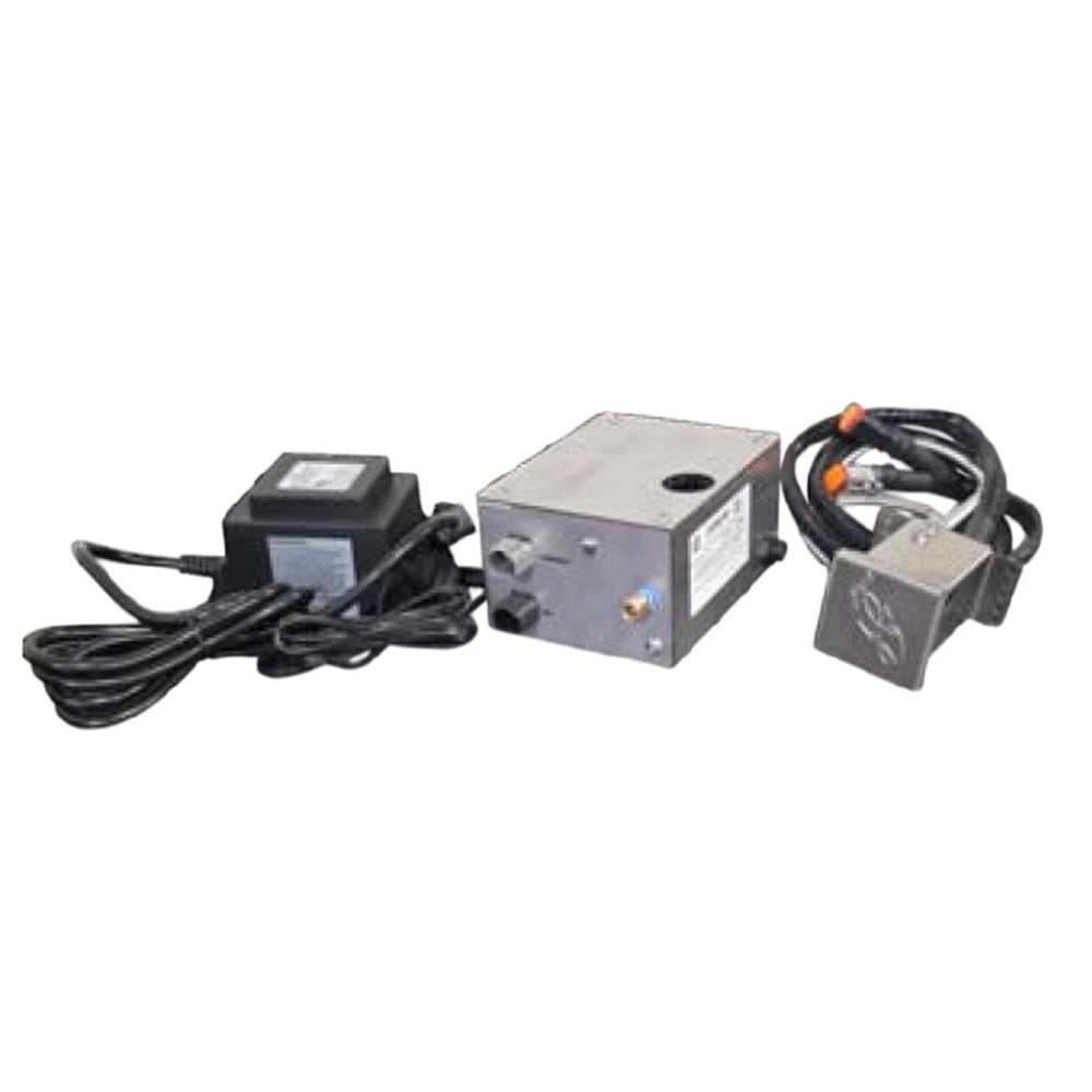 Low voltage electronic ignition system kit with control box and wiring harness