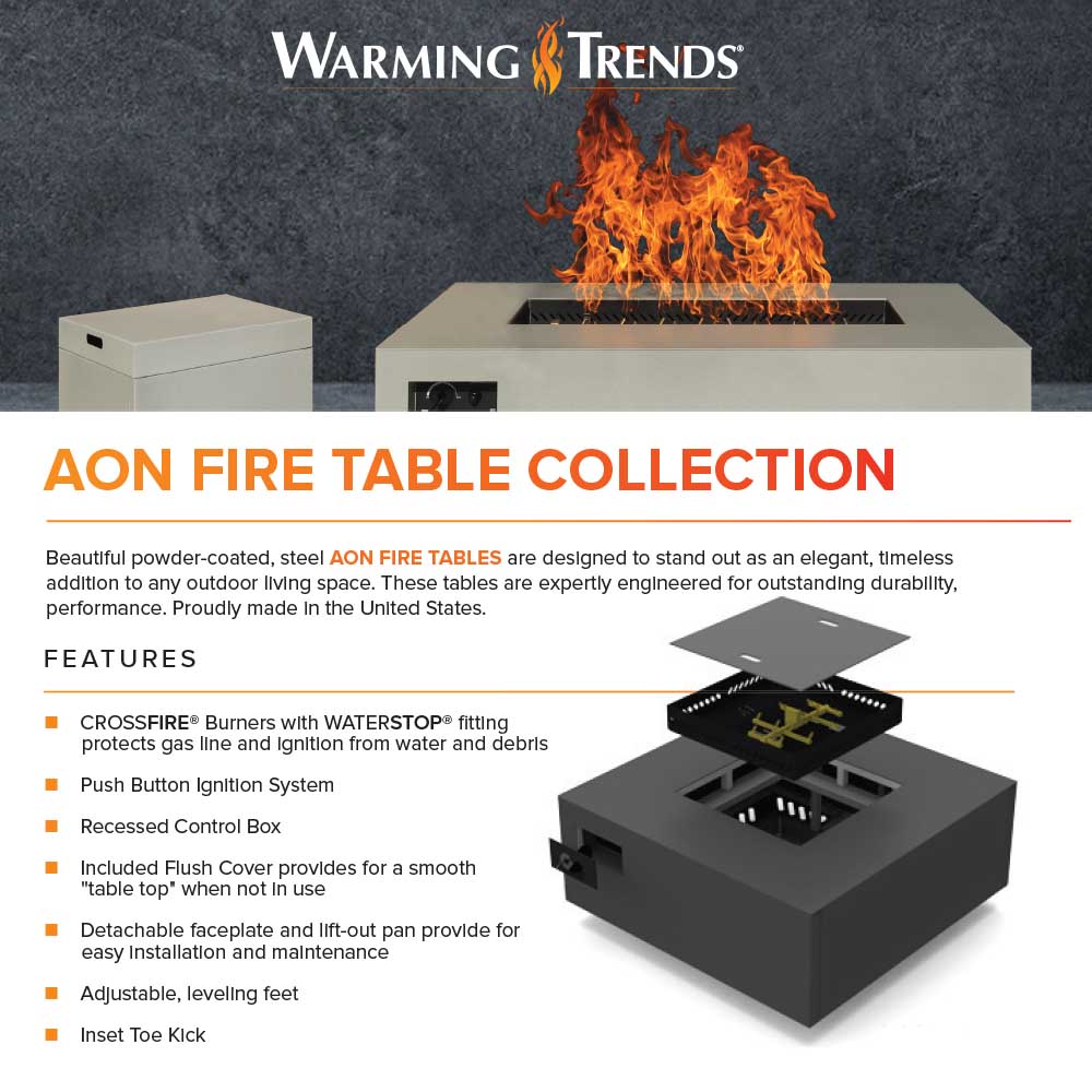 Warming Trends AON 42-Inch Round Gas Fire Table