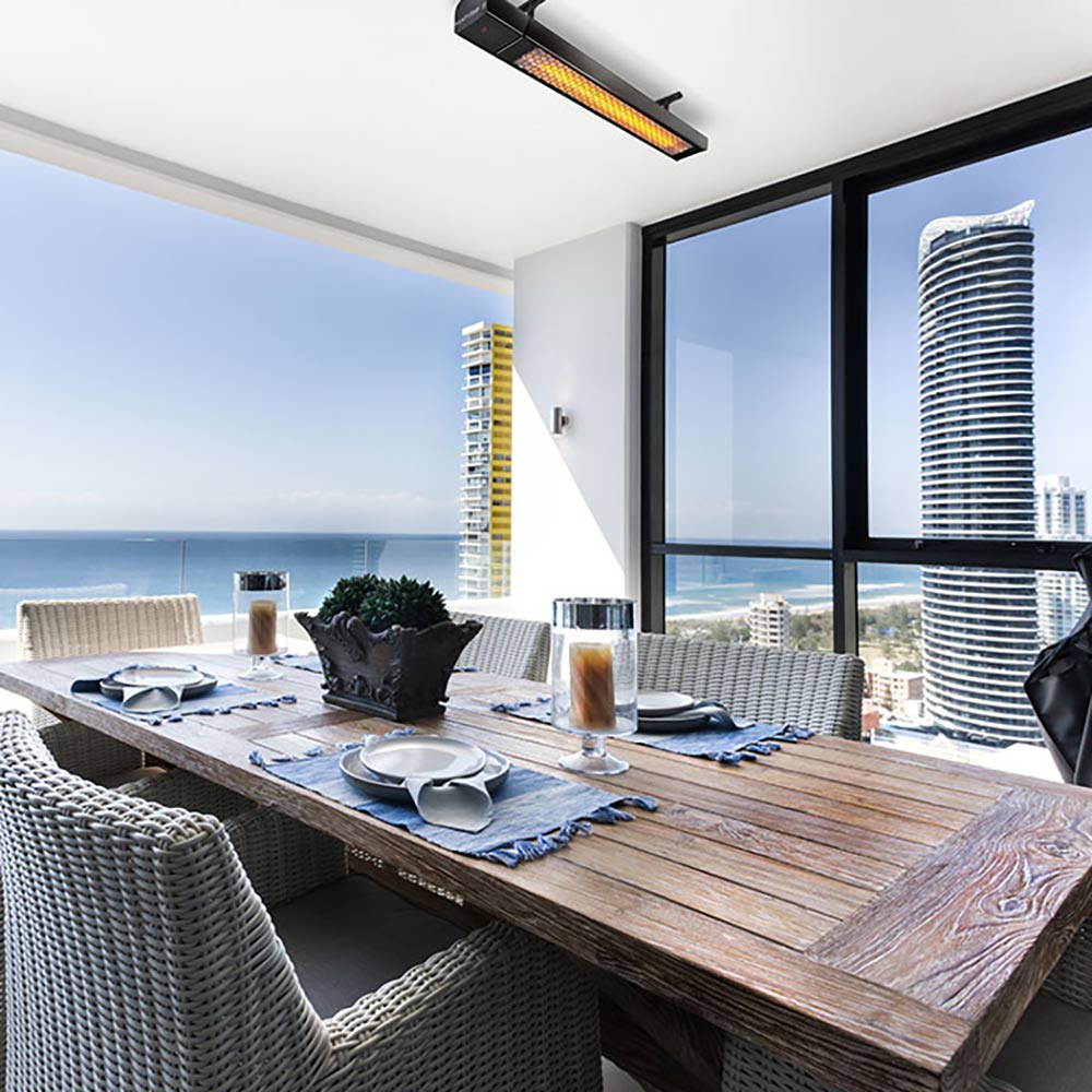 HEATSTRIP Intense 240V Outdoor Electric Patio Heater with Remote and App, Black