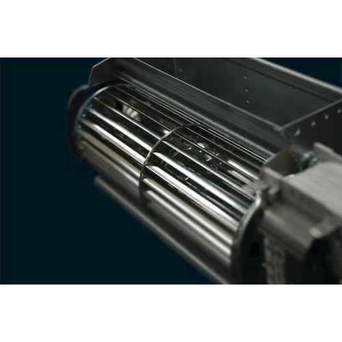 Napoleon blower kit with cylindrical metal fan and vented housing