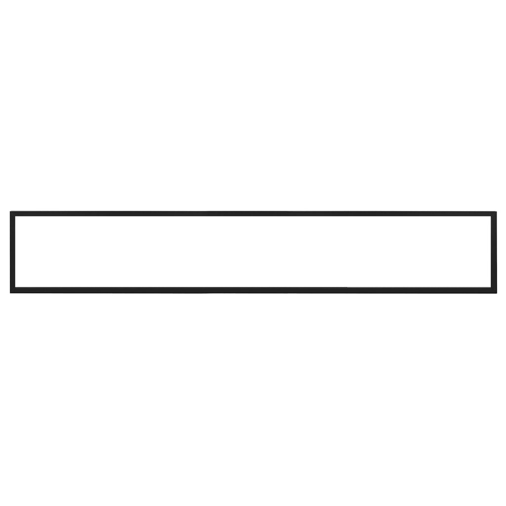 Black metal fireplace trim frame, rectangular border