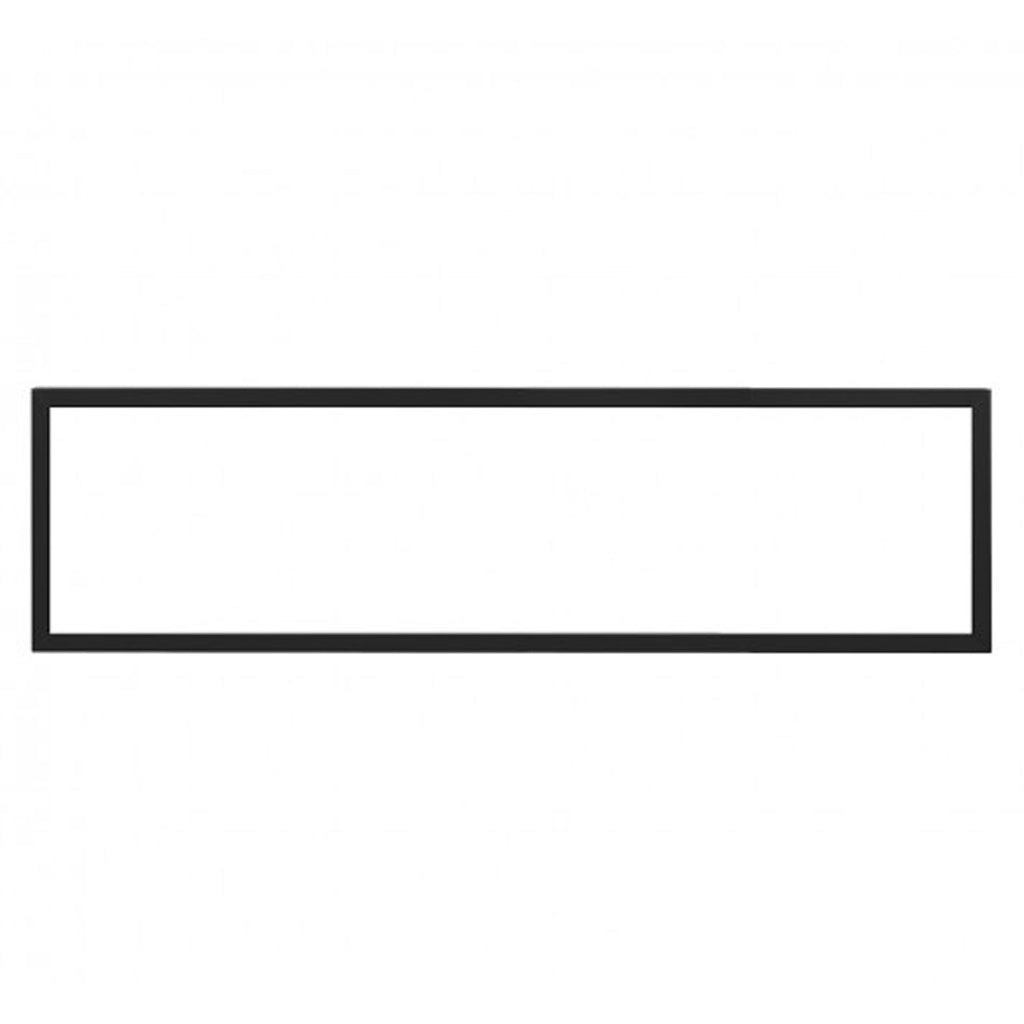 Black metal fireplace trim frame, flat rectangular border