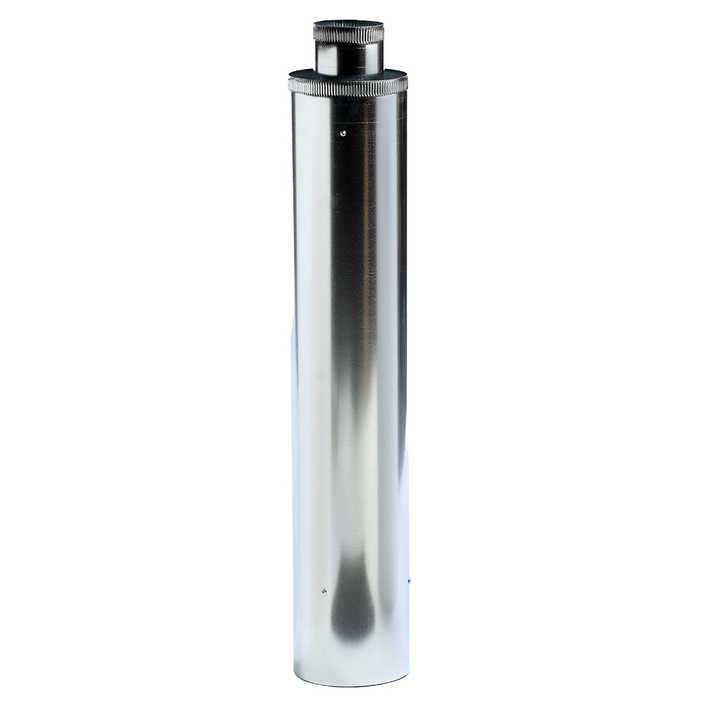 36-inch galvanized chimney pipe with ridged top collar