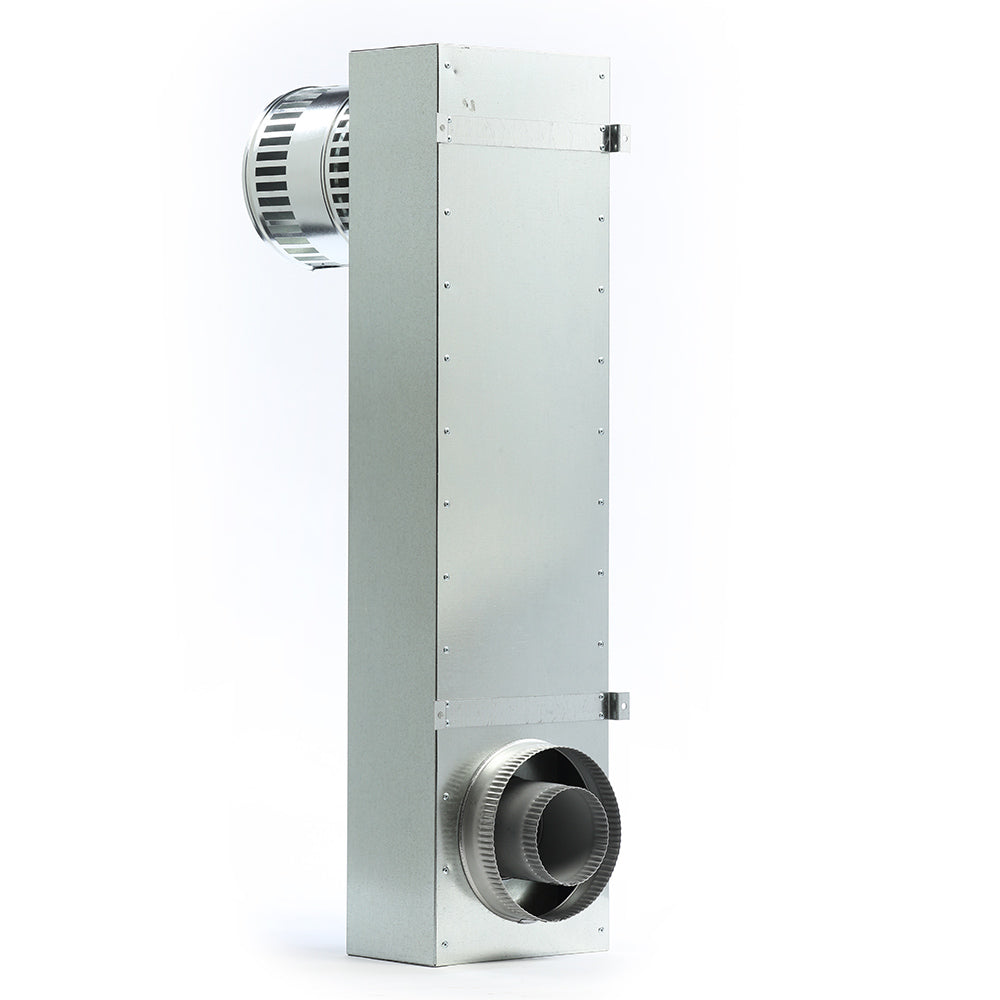 Chimney vent snorkel termination, galvanized metal with round inlet and outlet openings