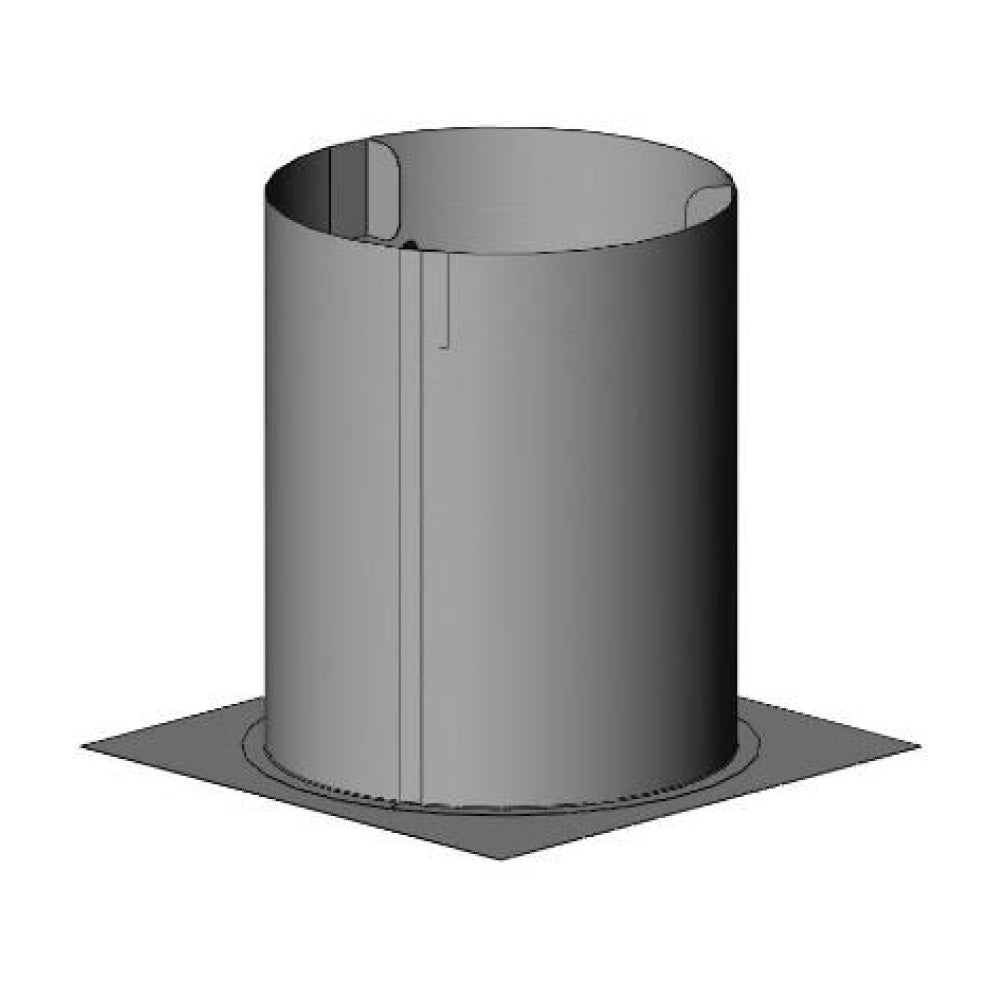 12-inch attic insulation shield, dark gray cylindrical metal with seam and base flange