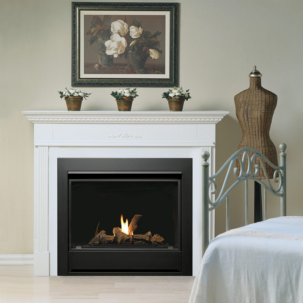 Kingsman ZCV3622 36-Inch Zero Clearance Clean View Direct Vent Gas Fireplace with Log Set
