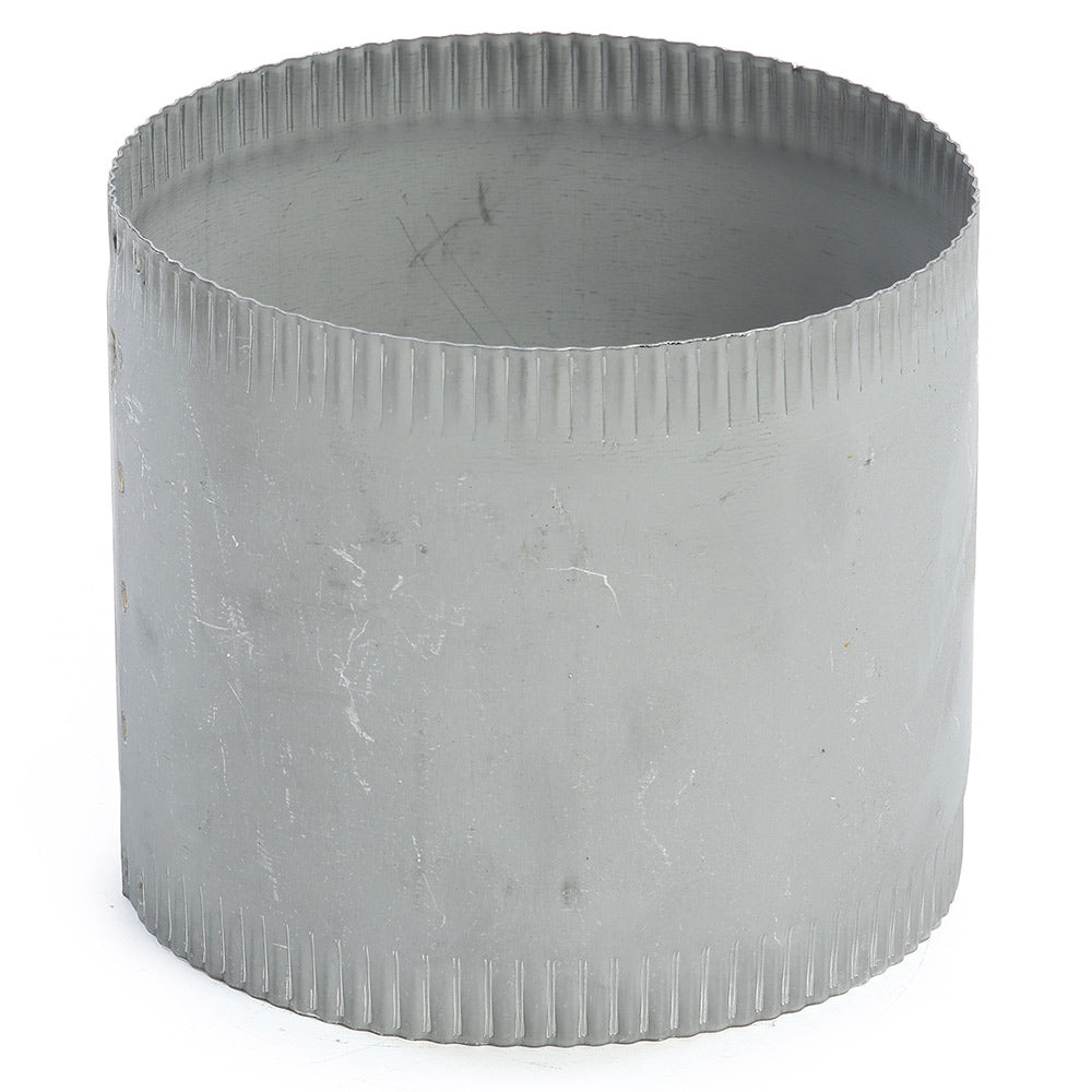 4-inch flex connector sleeve with vertical ribbing, gray metal