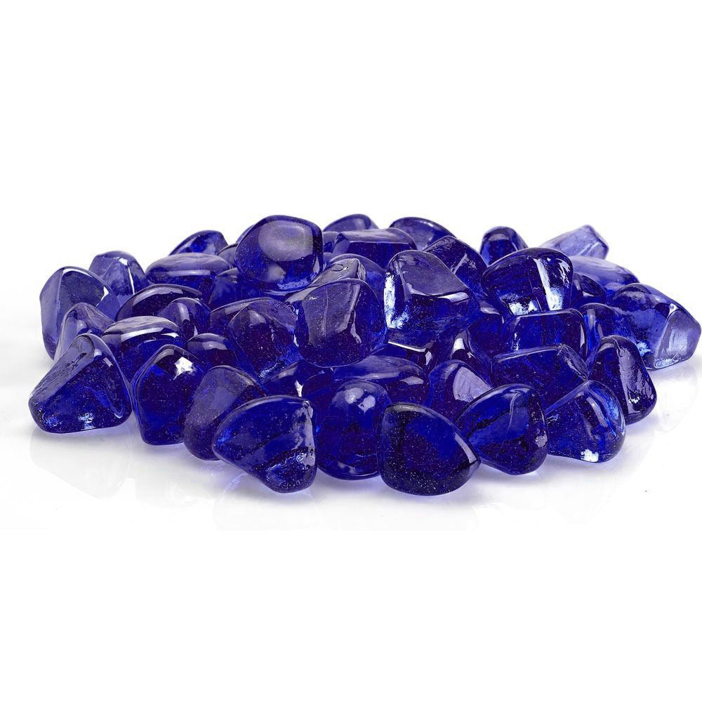 American Fire Glass 1-Inch Zircon Fire Glass, 10-Pounds, Midnight Blue Luster