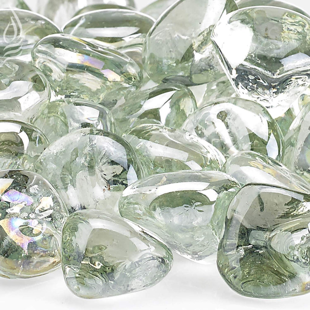 American Fire Glass 1-Inch Zircon Fire Glass, 10-Pounds, Rain Drop Luster
