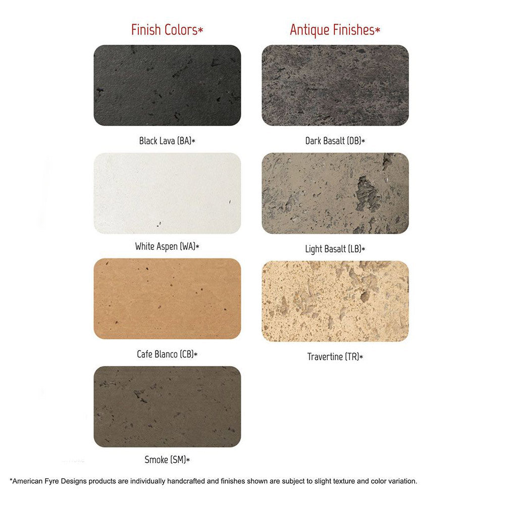 American Fyre Designs Cosmopolitan 54-Inch Rectangle GFRC Chat Height Fire Table