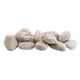 Ceramic fire glass lite stones in light beige, smooth rounded pebbles