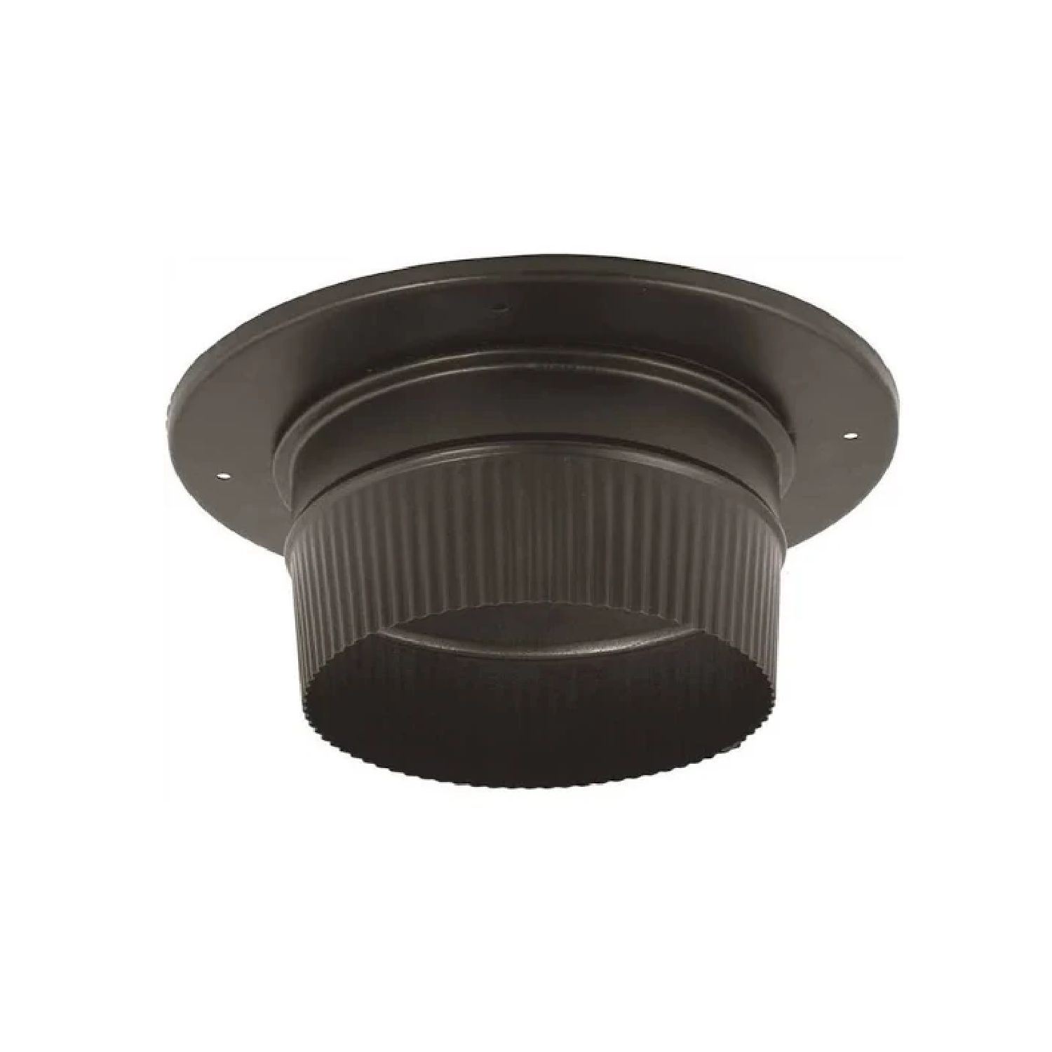 DuraBlack snap-lock vent adapter with trim, dark metal, round collar and flared top
