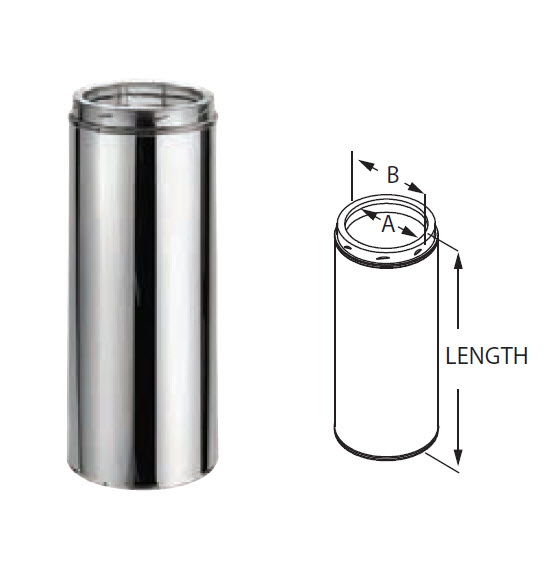 DuraVent 6DT-60x DuraTech 6-Inch Diameter Chimney Pipe, 60-Inches