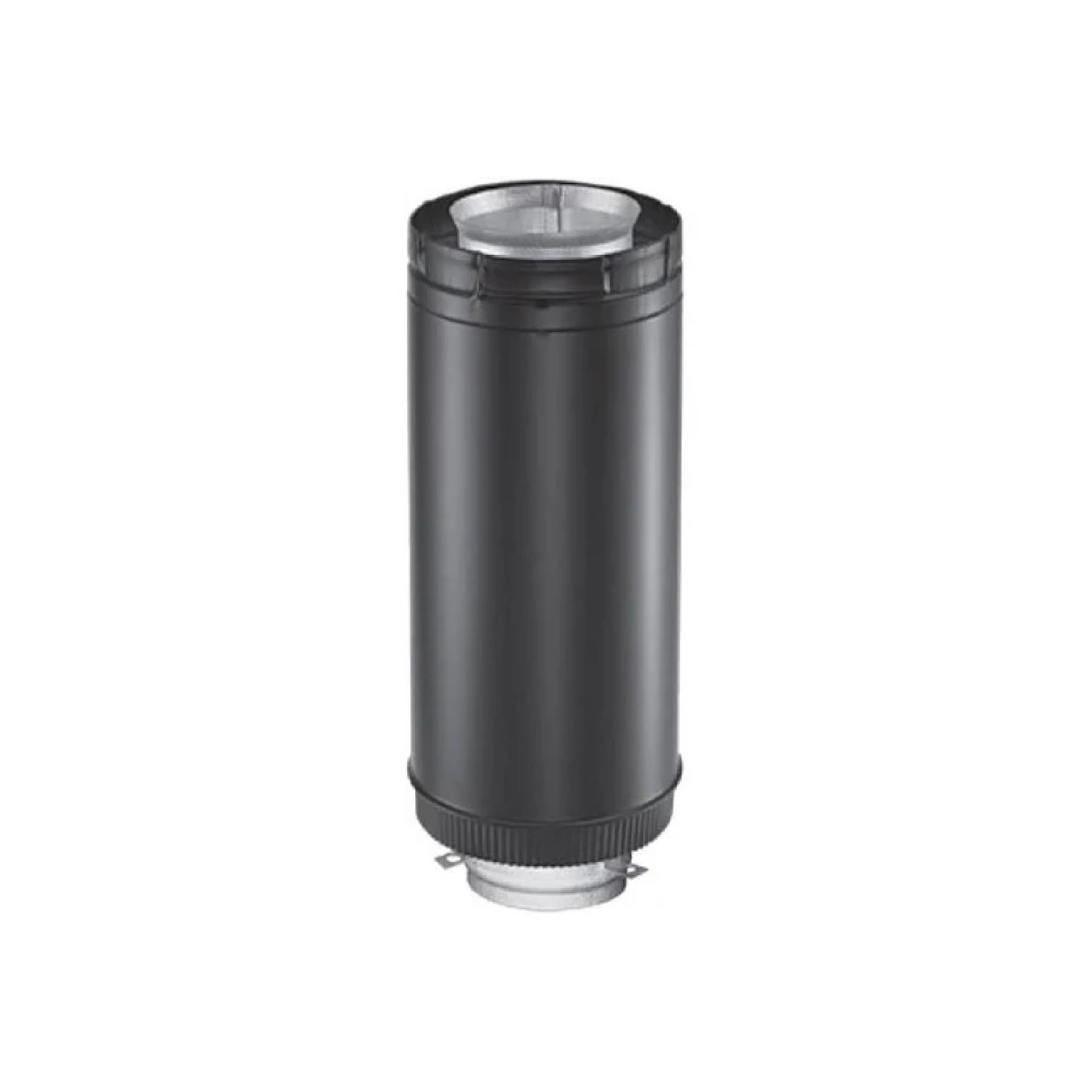 DuraVent DirectVent Pro appliance adapter, dark metal vent pipe with locking bands