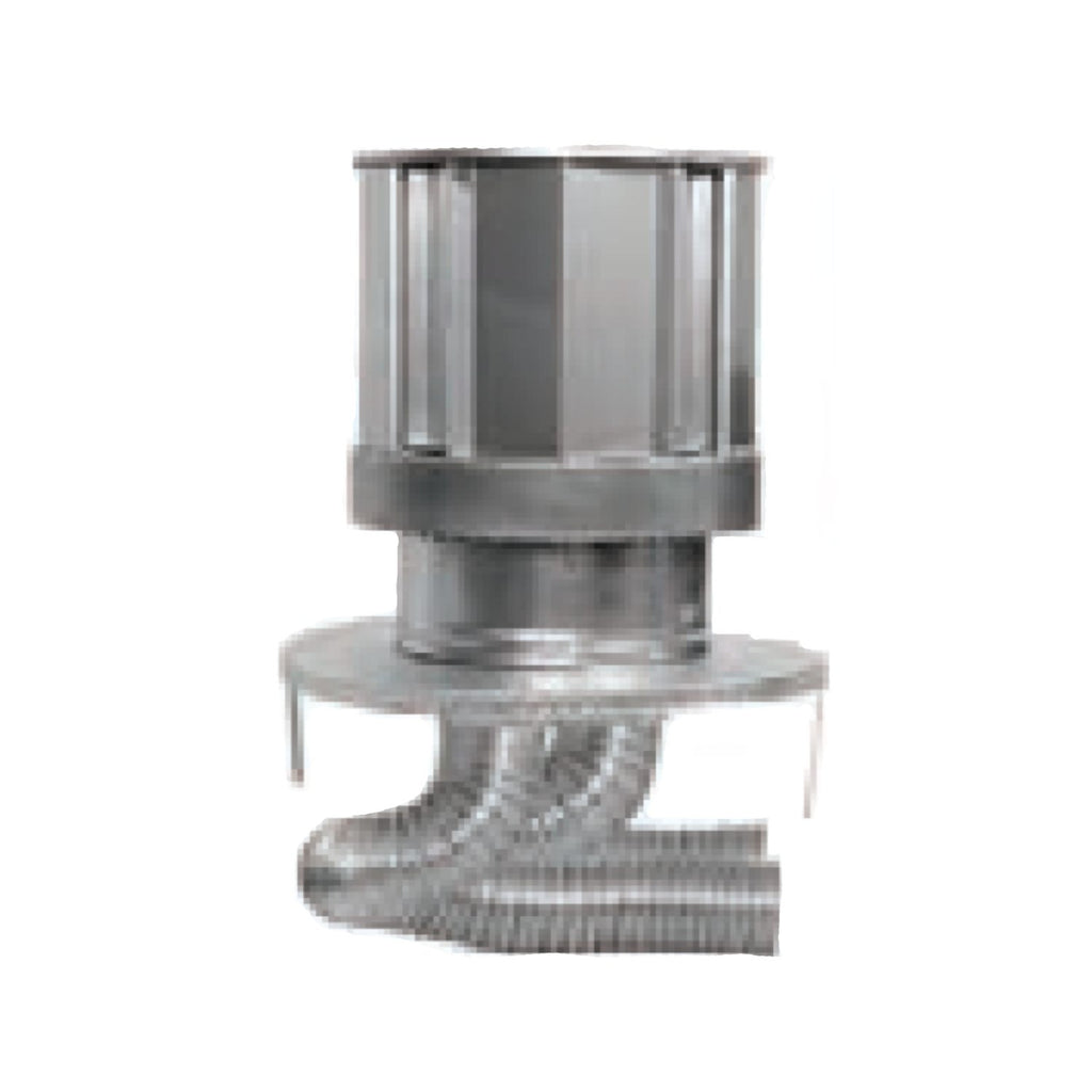 Direct-vent reline kit: round metal cap with short elbow connector