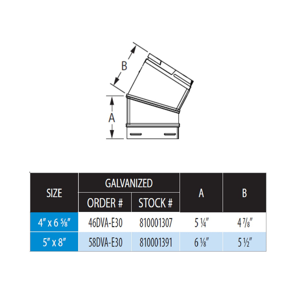 DuraVent DVA-E30 DirectVent Pro 30 Degree Elbow