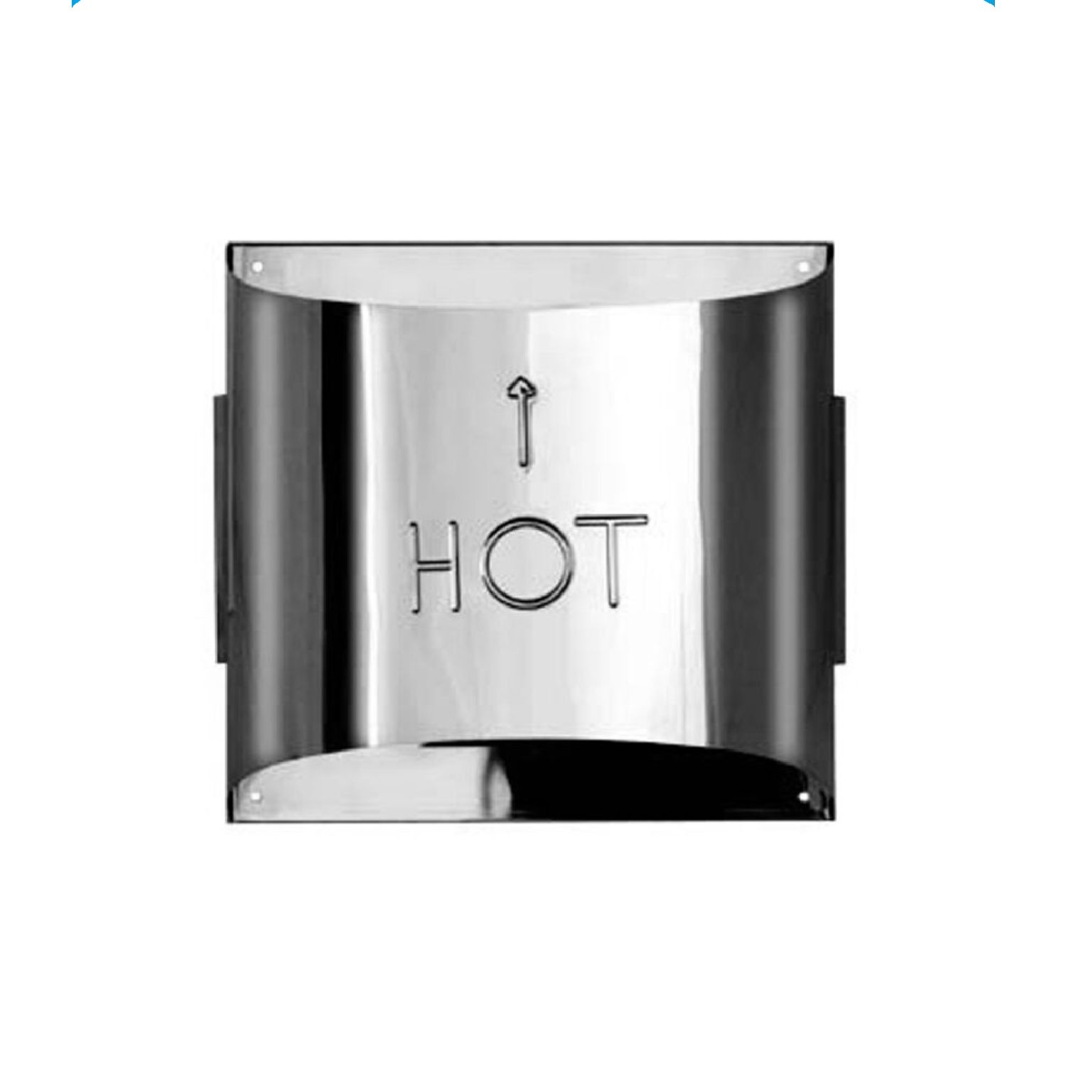 Metal direct vent termination cap with top opening and reflective finish