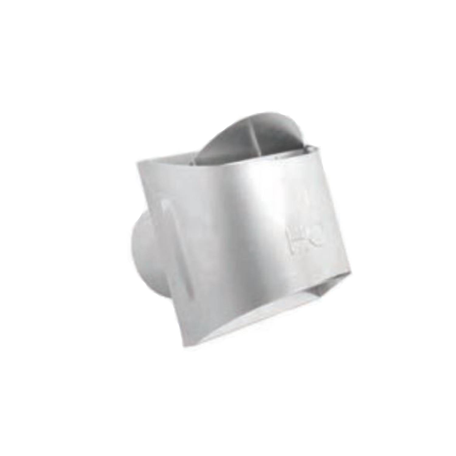 Stainless steel direct vent termination cap with flared top and corner seams