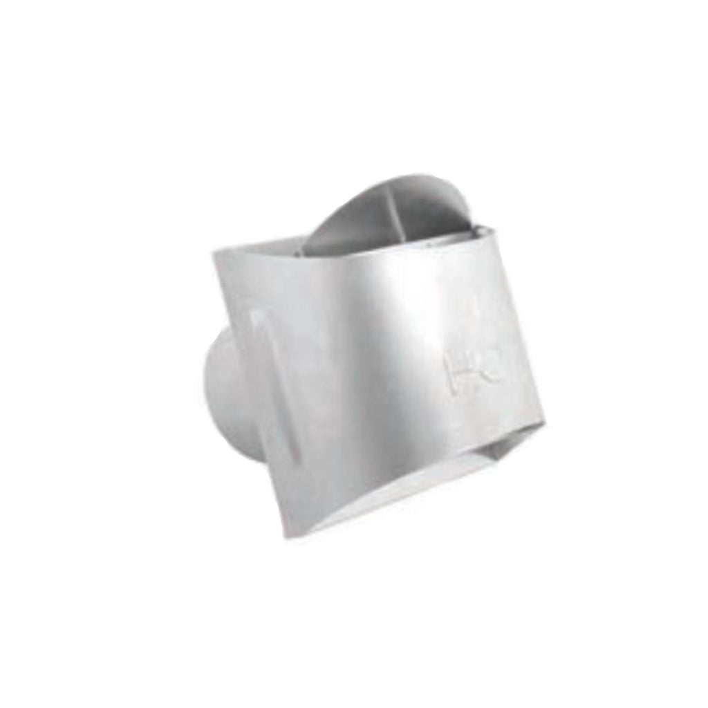 Metal vent termination cap with flanged end, high-wind style