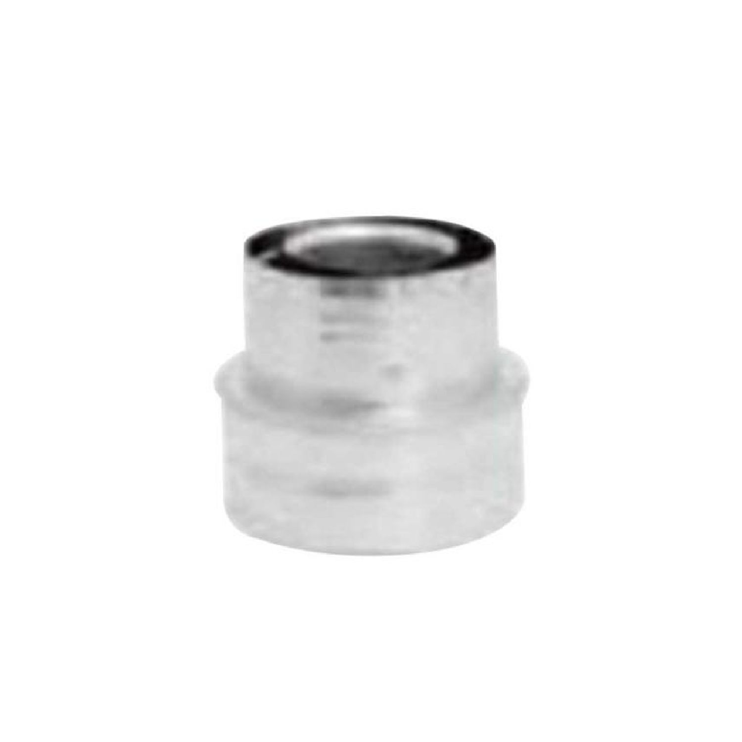DirectVent Pro metal vent reducer, short silver sleeve with flanged opening