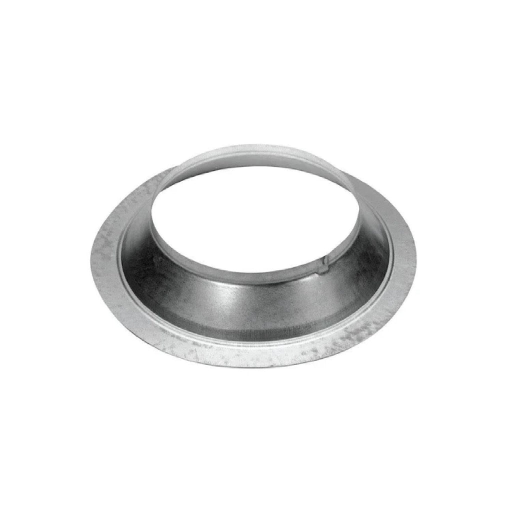Storm collar, galvanized metal flue collar with round opening and flanged rim