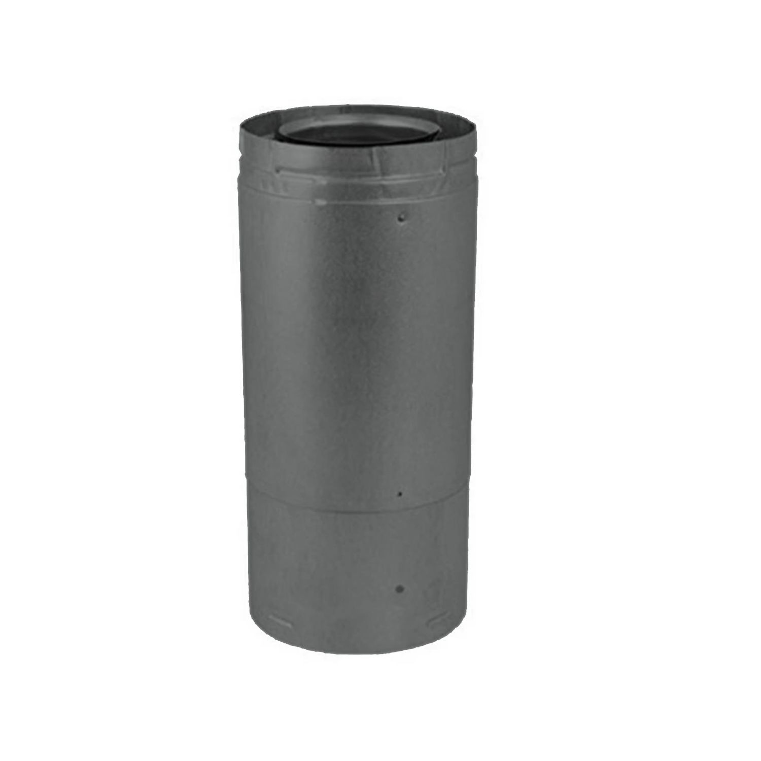 Adjustable vent pipe, 5x8-inch diameter, dark gray with top and bottom collars