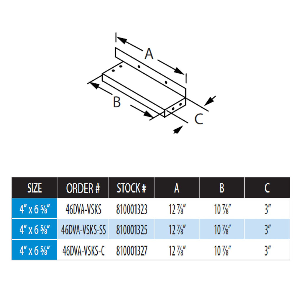 DuraVent DVA-VSKS DirectVent Pro 4x6-5/8-Inch Diameter Vinyl Siding Standoff Kit - Small