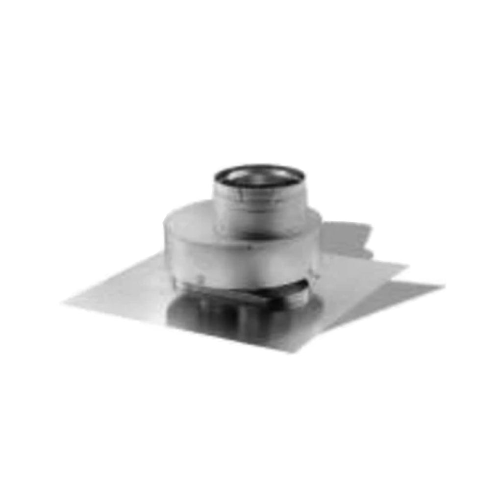 Chimney liner termination kit with stainless steel cap and square flashing plate