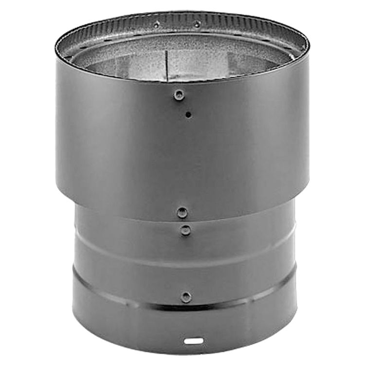 DuraVent DVL increaser, galvanized steel vent coupler with two joined cylinders