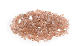 Champagne reflective fire glass stones, glittering pink-beige shards