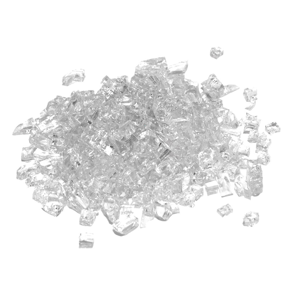 Clear fire glass beads, loose crystal shards for fire pits