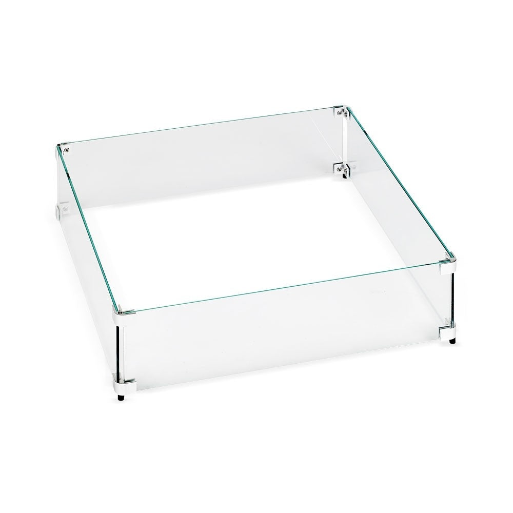 American Fire Glass Fire Pit Glass Wind Guard, Square, 23.5x23.5 Inch