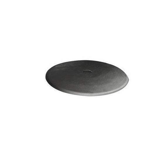 Round black aluminum fire pit cover with center vent opening