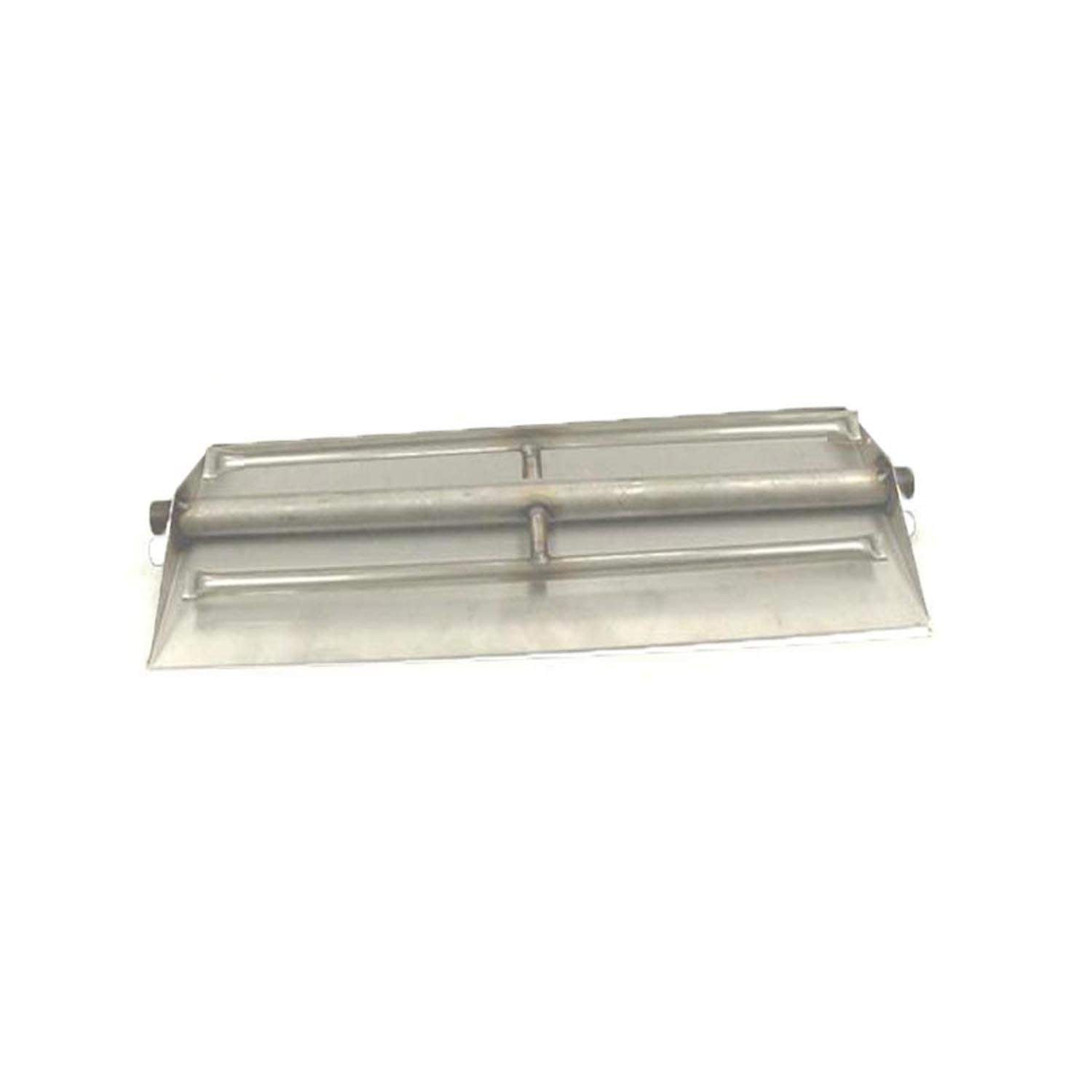 Stainless steel vented gas burner assembly with rectangular metal housing