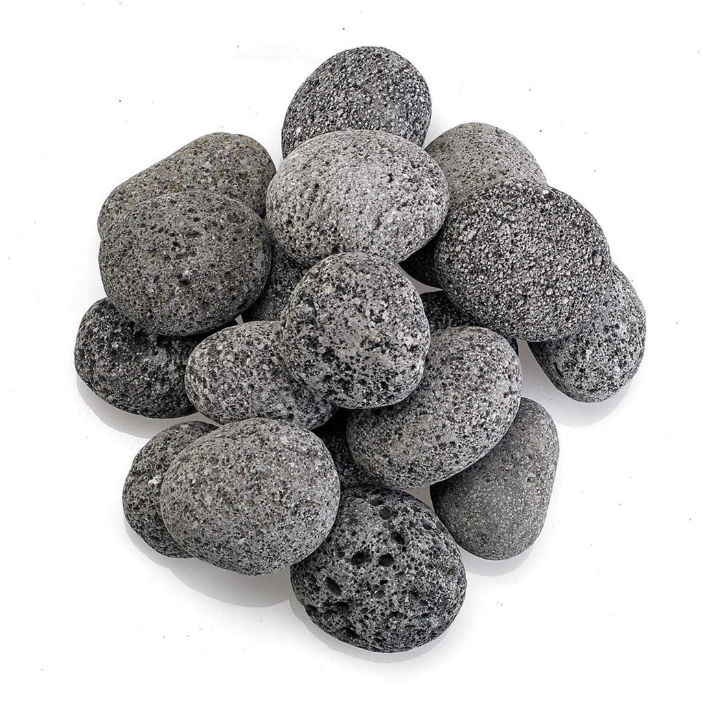 American Fire Glass Gray Lava Stone, 10 pounds, Medium 1-2 Inch