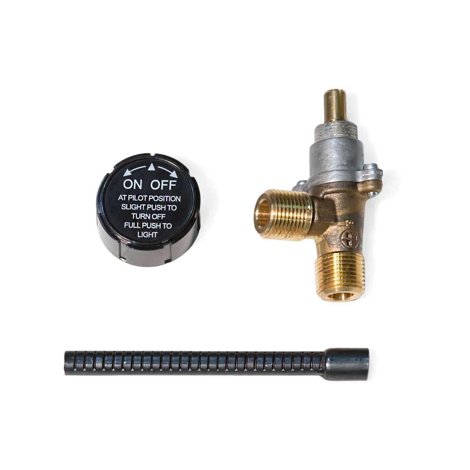 Grand Canyon manual gas valve with ON/OFF dial and brass threaded fittings