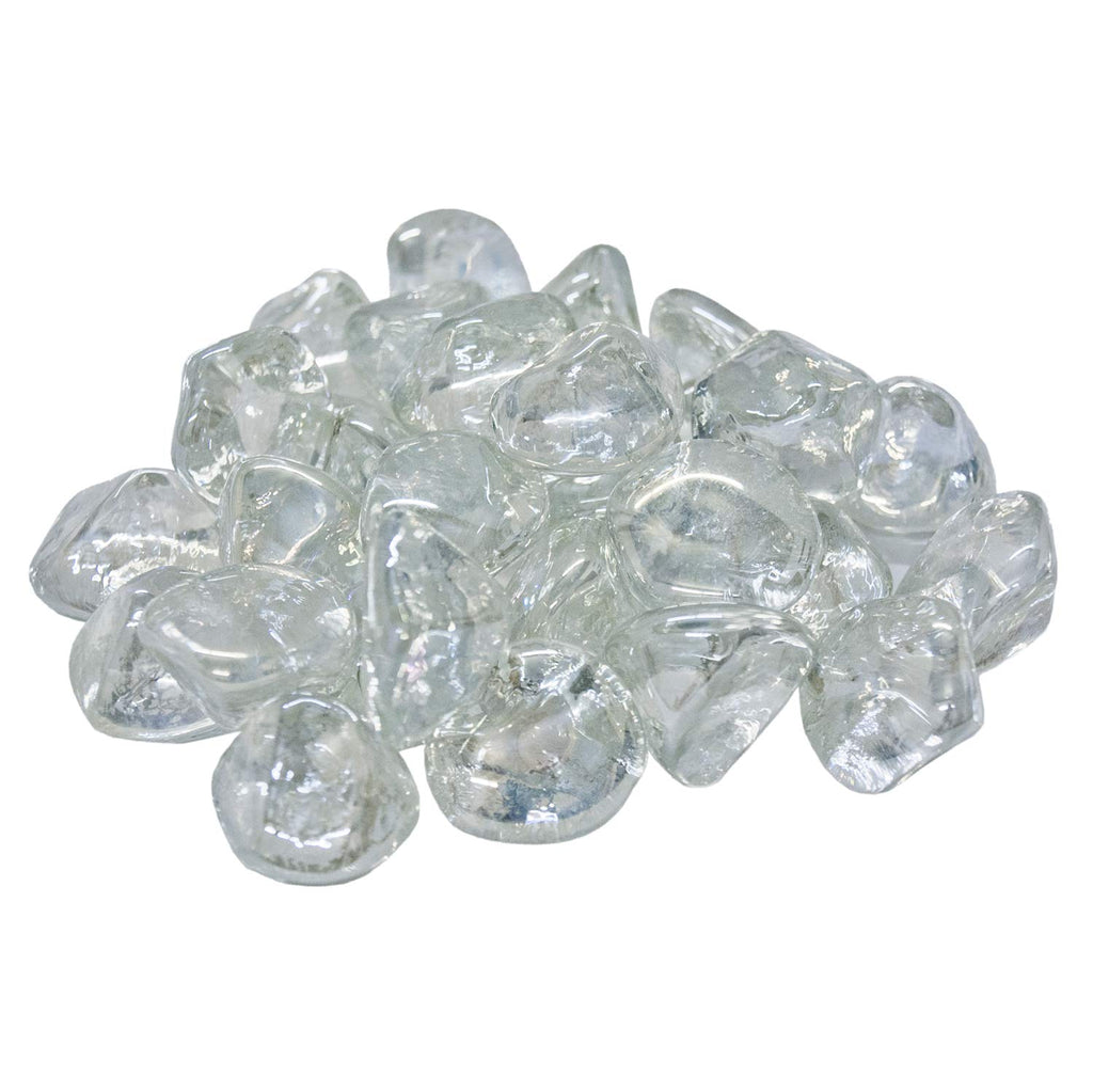 Clear diamond nuggets, rounded glass pieces, for fire features