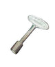Dante universal valve key, satin nickel finish with cylindrical tip