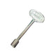 Universal valve key in satin nickel finish, oval head with ridged insert