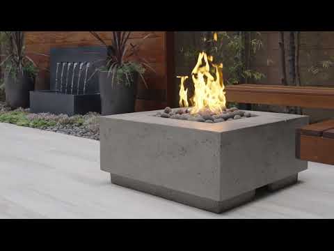 Prism Hardscapes Tavola 42 Concrete Gas Fire Pit, 42x42-Inch