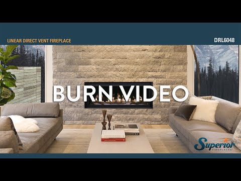Superior 48-Inch Electronic Ignition See-Through Direct Vent Linear Gas Fireplace with Lights and Remote