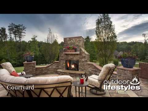 Outdoor Lifestyles Courtyard 36-Inch Contemporary Outdoor Natural Gas Fireplace