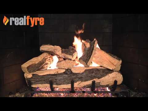 Real Fyre RRSO Rugged Split Oak Vented Gas Log Set, Double Sided, Stainless Steel, ANSI Certified